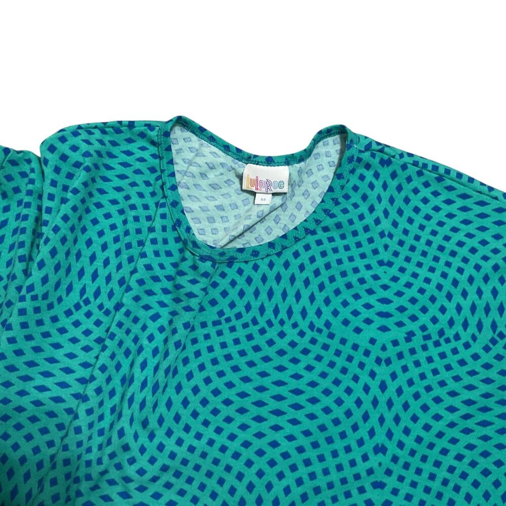 LuLaRoe Geometric Blue Green Size MED Tunic Top - Picture 3 of 5